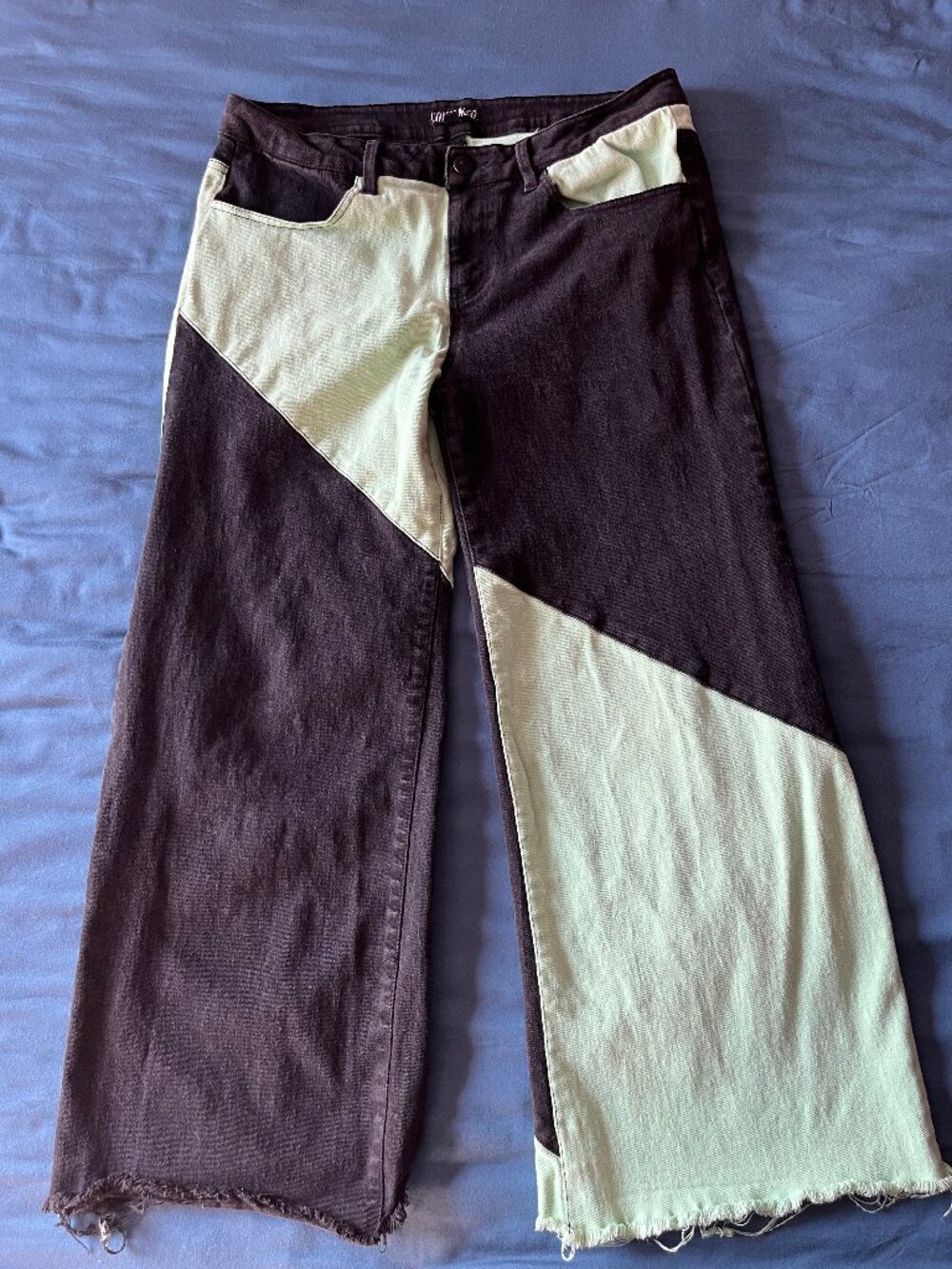 Current Mood Wide Leg Crop Colorblock Jeans - Hold for @maggie_savage95